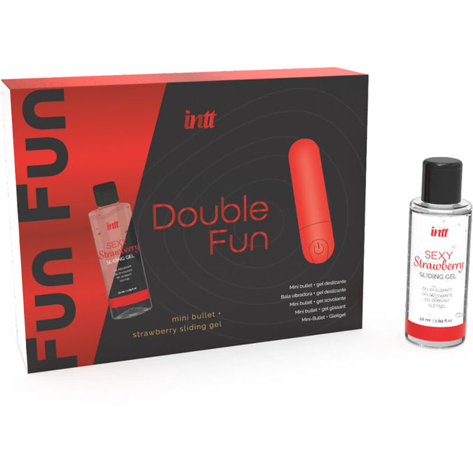 Intt Veröffentlichungen – Double Fun Set mit Vibrationskugel und Erdbeer-Massagegel