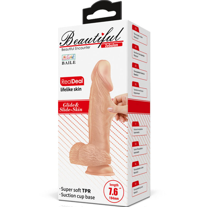 Pleasurements – Baile – Beautiful Encounter Zebulon Flexibele Realistische Dildo Natuurlijk 19,4 Cm