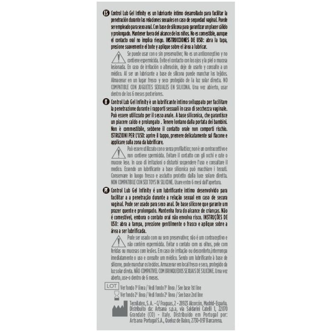 Control – Infinity Silikonbasierendes Gleitmittel 75 Ml