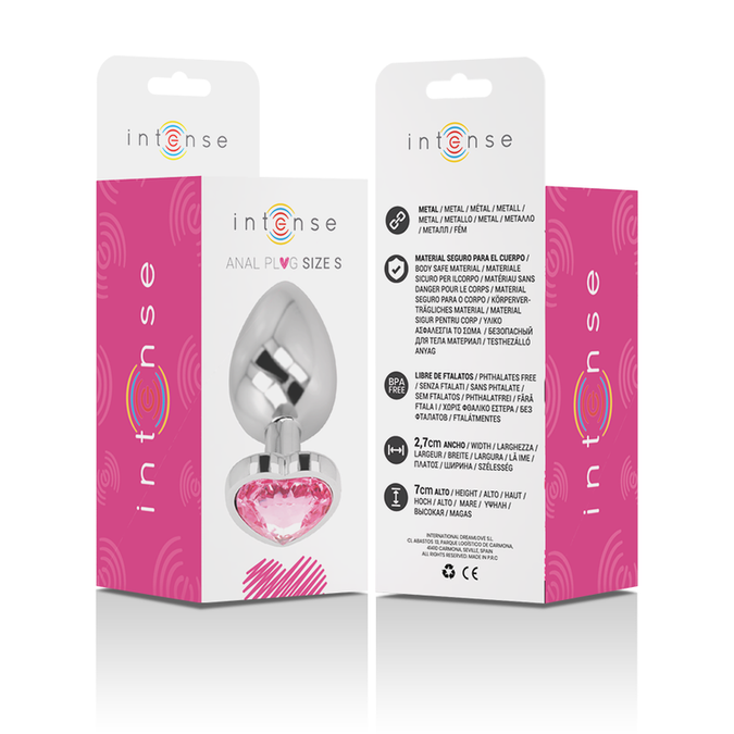 Intense – Aluminum Metal Anal Plug Pink Heart Size S