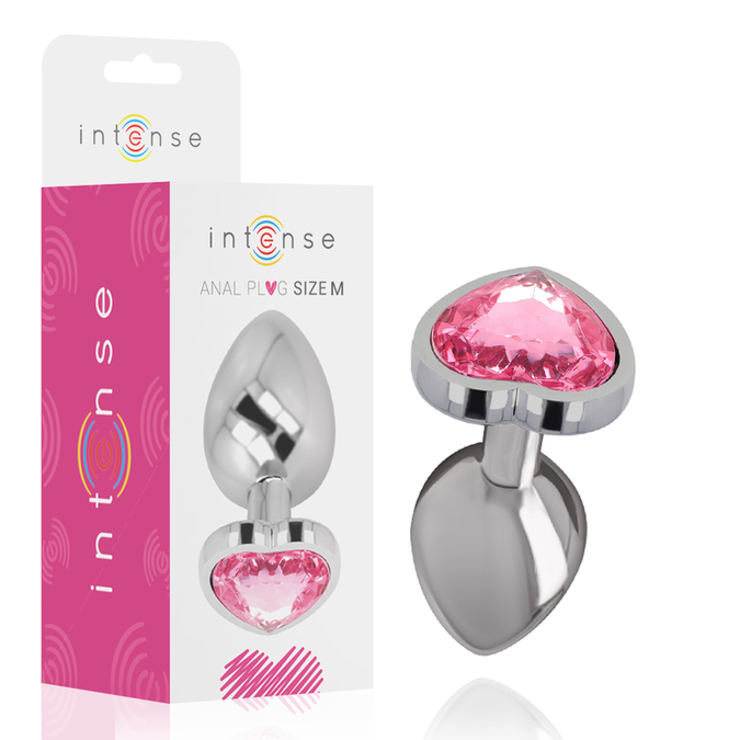 Intense – Aluminium Metall Analplug Pinkes Herz Größe M