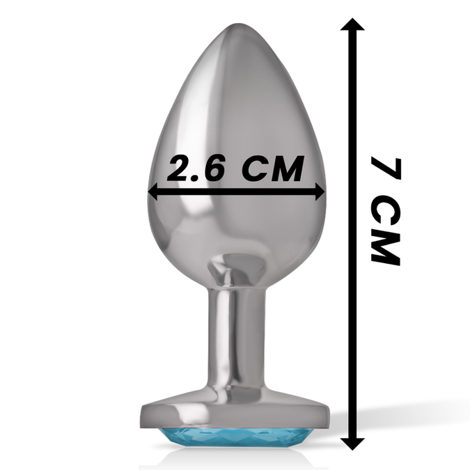 Intense – Aluminium metalen anaalplug blauw hart maat S