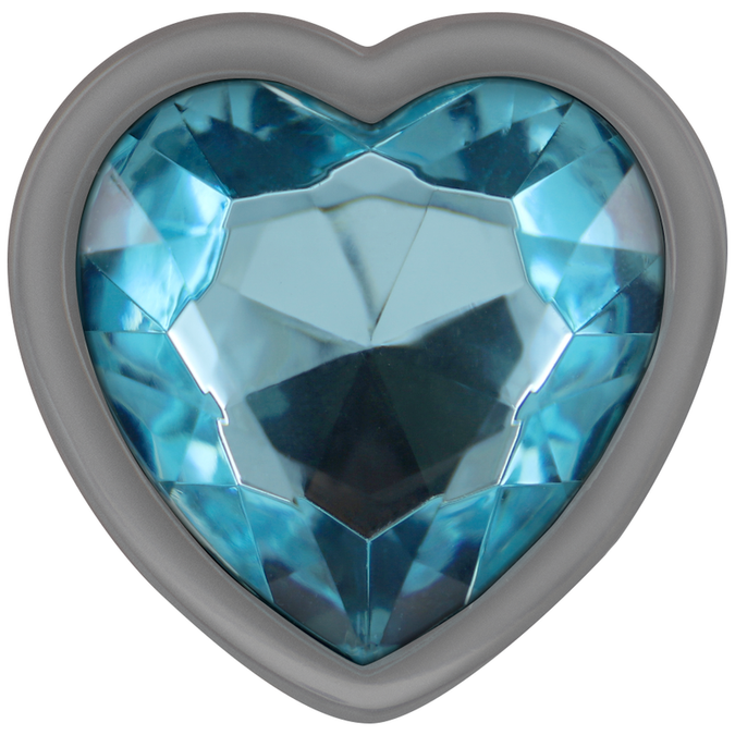 Intense – Aluminium metalen anaalplug blauw hart maat S