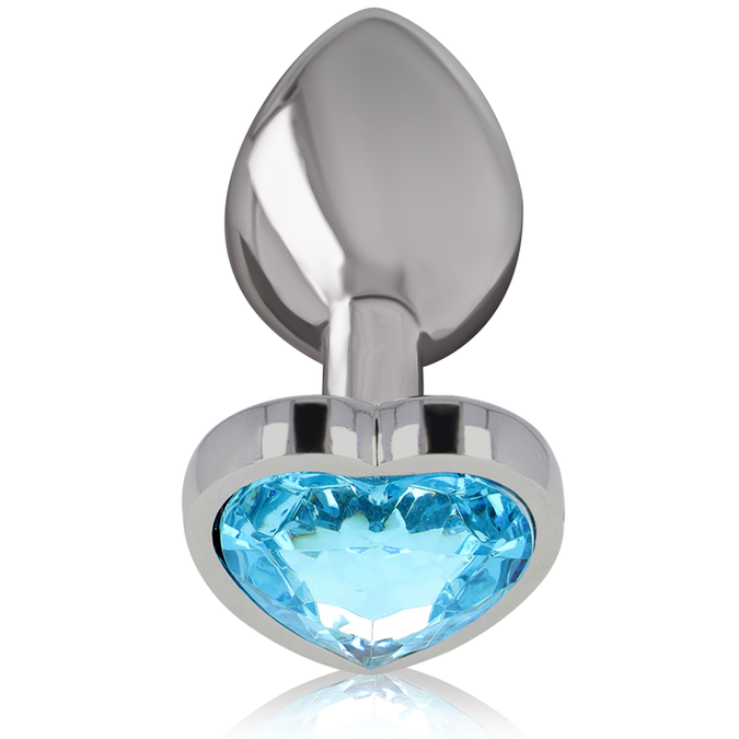 Intense – Aluminium metalen anaalplug blauw hart maat S