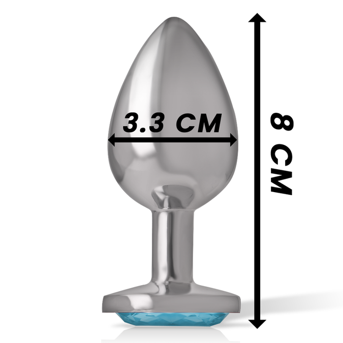 Intense – Aluminium metalen anale plug blauwe hart maat M