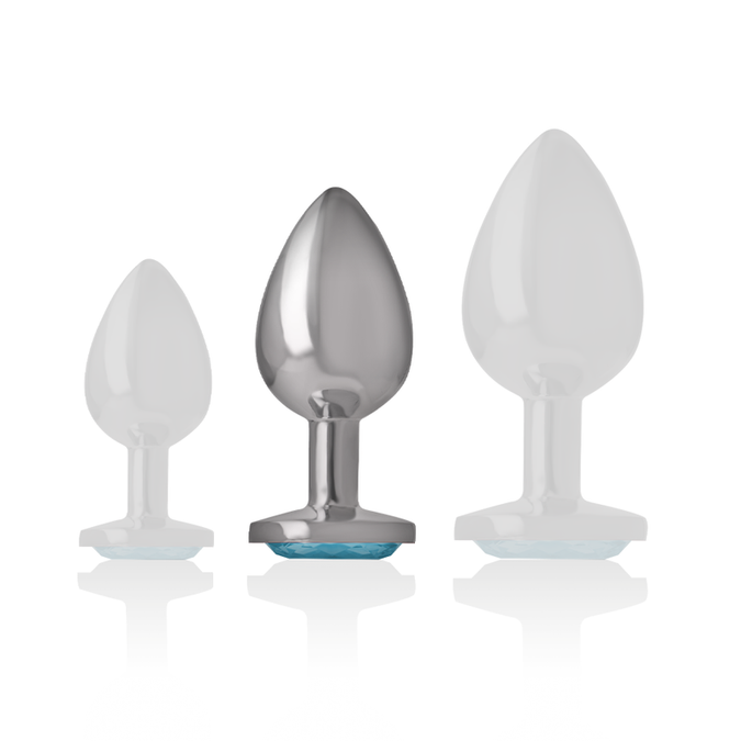 Intense – Aluminium metalen anale plug blauwe hart maat M