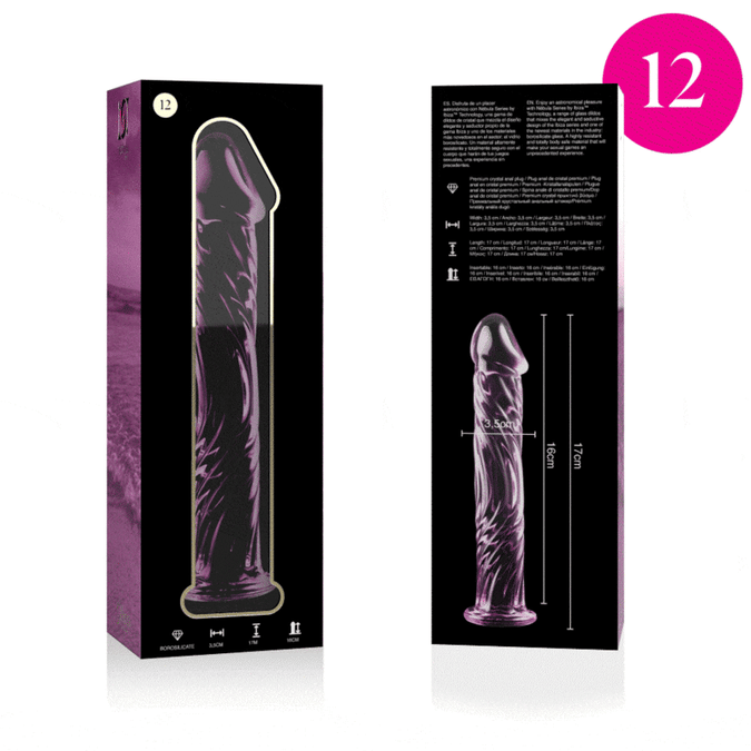 Nebula-serie van Ibiza – Model 12 Dildo van Borosilicaatglas Roze 17 cm – Ø 3,5 cm