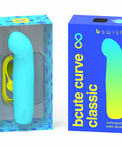 B Swish – Bcute Curve Infinite Classic Rechargeable Vibrator Blue Silicone B Swish – Bcute Curve Infinite Classic Rechargeable Vibrator Blue Silicone