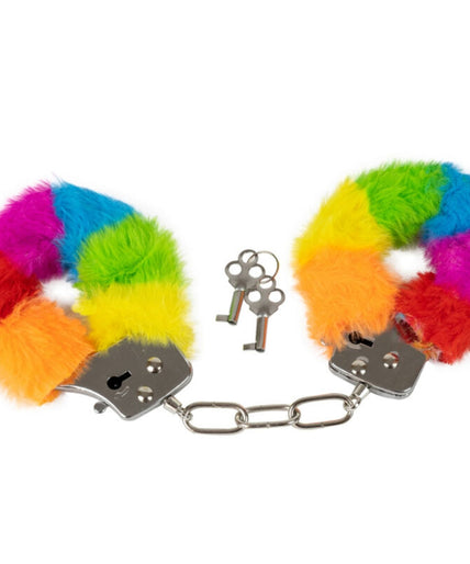 Spencer & Fleetwood – Rainbow Lined Metal Handcuffs Spencer & Fleetwood – Rainbow Lined Metal Handcuffs