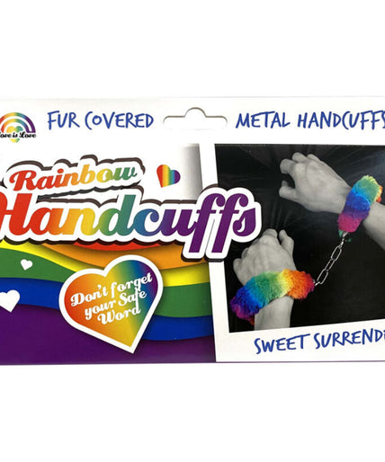 Spencer & Fleetwood – Rainbow Lined Metal Handcuffs Spencer & Fleetwood – Rainbow Lined Metal Handcuffs