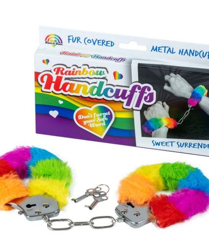 Spencer & Fleetwood – Rainbow Lined Metal Handcuffs Spencer & Fleetwood – Rainbow Lined Metal Handcuffs