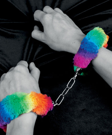 Spencer & Fleetwood – Rainbow Lined Metal Handcuffs Spencer & Fleetwood – Rainbow Lined Metal Handcuffs
