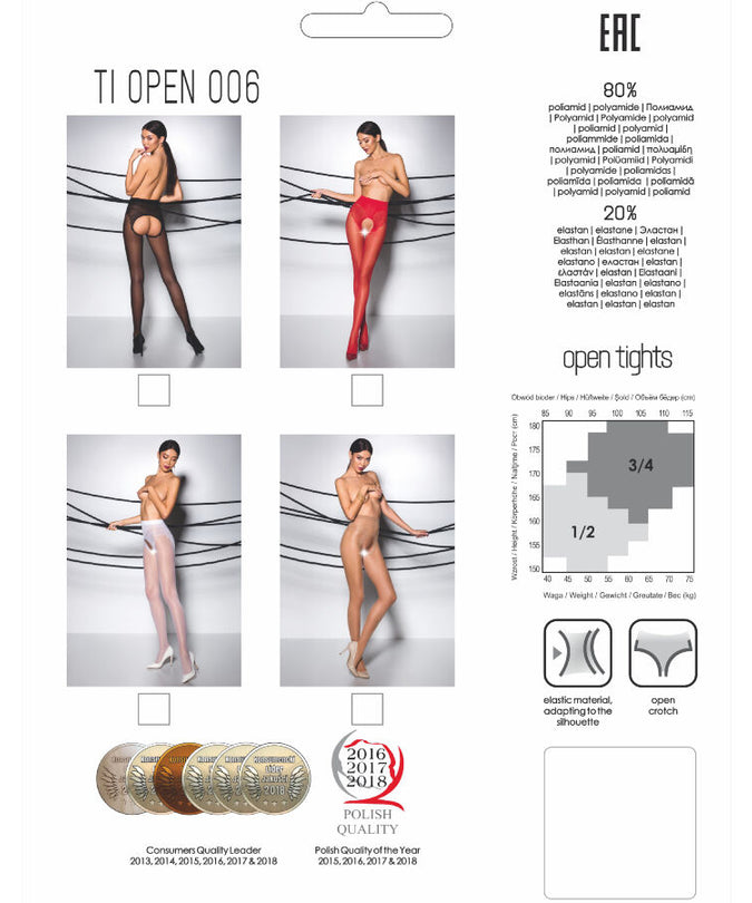 Passion – Tiopen 006 Rote Strumpfhose 3/4 30 Den