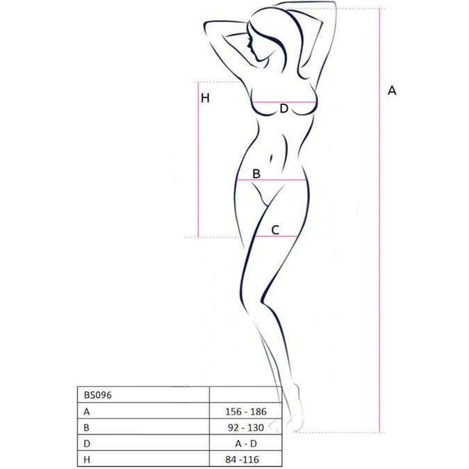 Passion – Bs096 Weißer Bodystocking Einheitsgröße