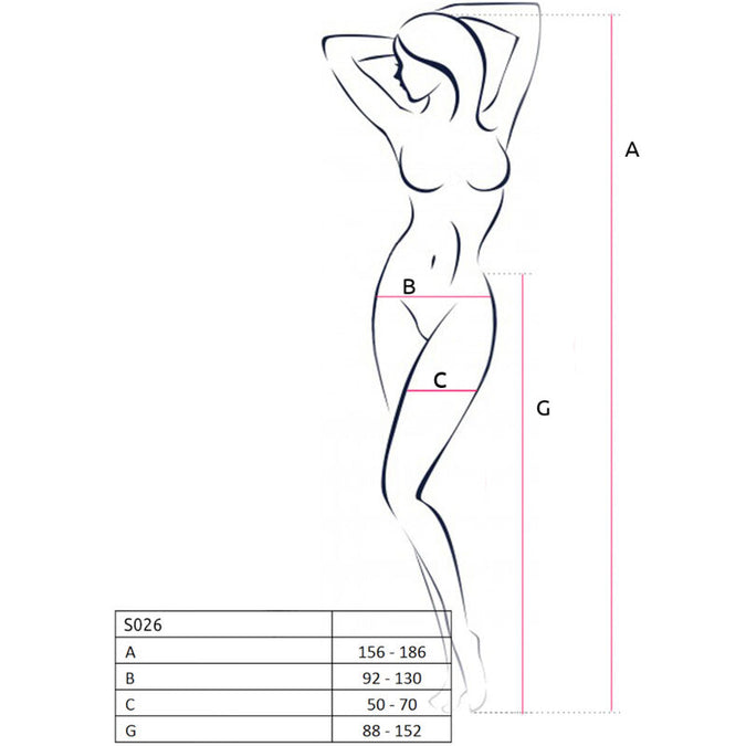 Passion – S026 Schwarze Strumpfhose mit Strapsgürtel Einheitsgröße