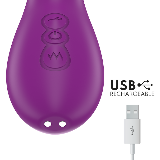 Intense – Ateneo wiederaufladbarer Multifunktionsvibrator mit 7 Vibrationsmodi, oszillierender Zunge und violettem Saugnapf