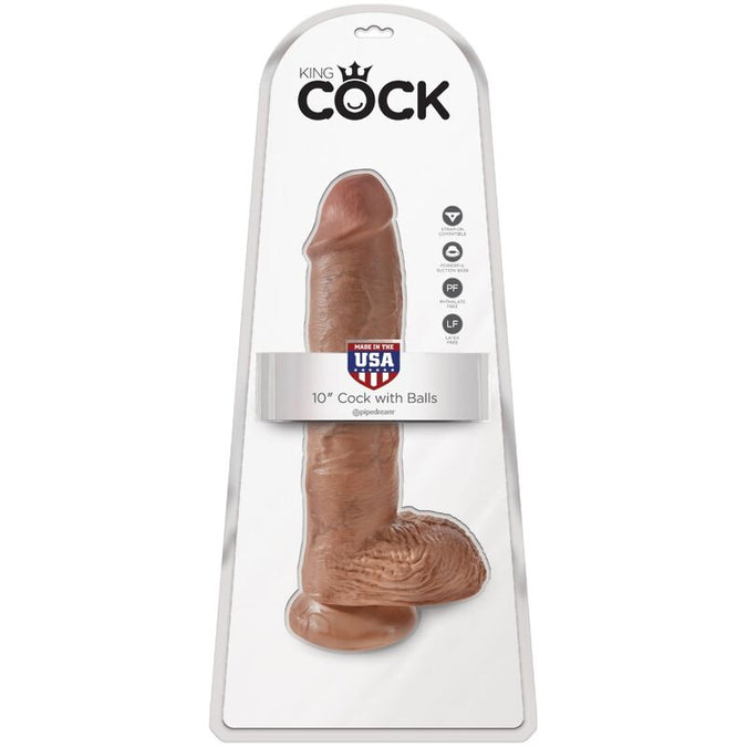 King Cock – Realistic Penis With Balls 19.8 Cm Caramel