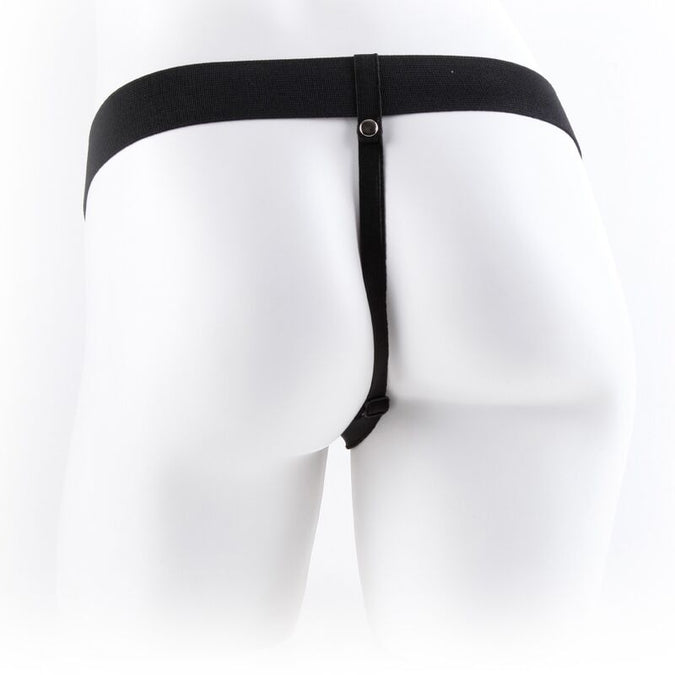 Fetish Fantasy Serie – Verstellbares Harness mit Fernbedienung Realistischer Penis mit Hoden 23 cm