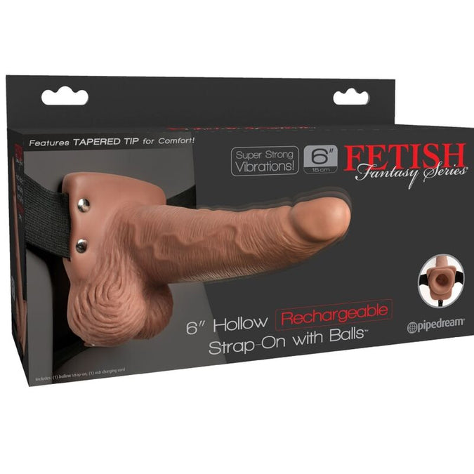 Fetish Fantasy Serie – Verstellbares Harness Realistischer Penis mit wiederaufladbaren Hoden und Vibrator 15 cm