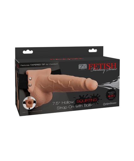 Fetish Fantasy Serie – Verstellbares Geschirr mit realistischem Penis und Hoden, spritzend, 19 cm Fetish Fantasy Serie – Verstellbares Geschirr mit realistischem Penis und Hoden, spritzend, 19 cm