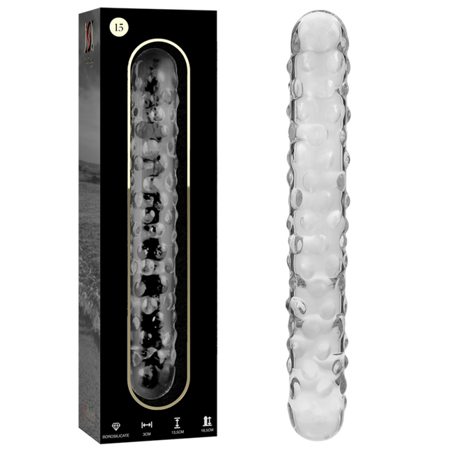 Nebula Series by Ibiza – Model 15 Dildo Borosilicate Glass Clear 18.5 cm – Ø 4 cm