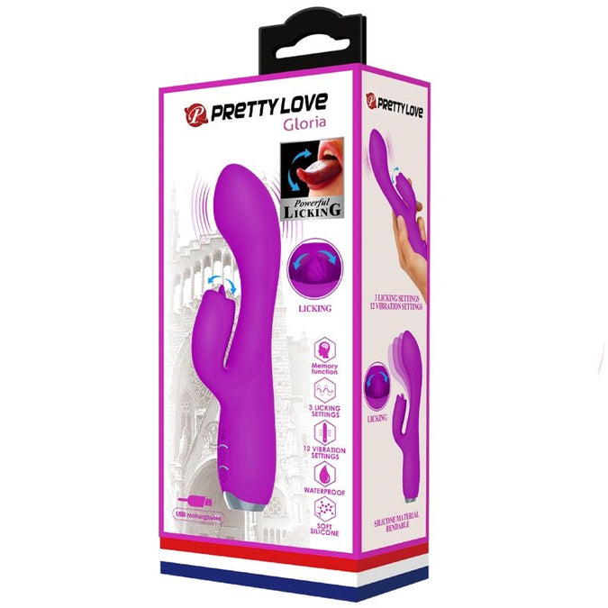 Pretty Love – Gloria wiederaufladbarer Rabbit-Vibrator – wasserdicht, lila
