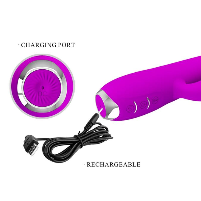 Pretty Love – Gloria wiederaufladbarer Rabbit-Vibrator – wasserdicht, lila
