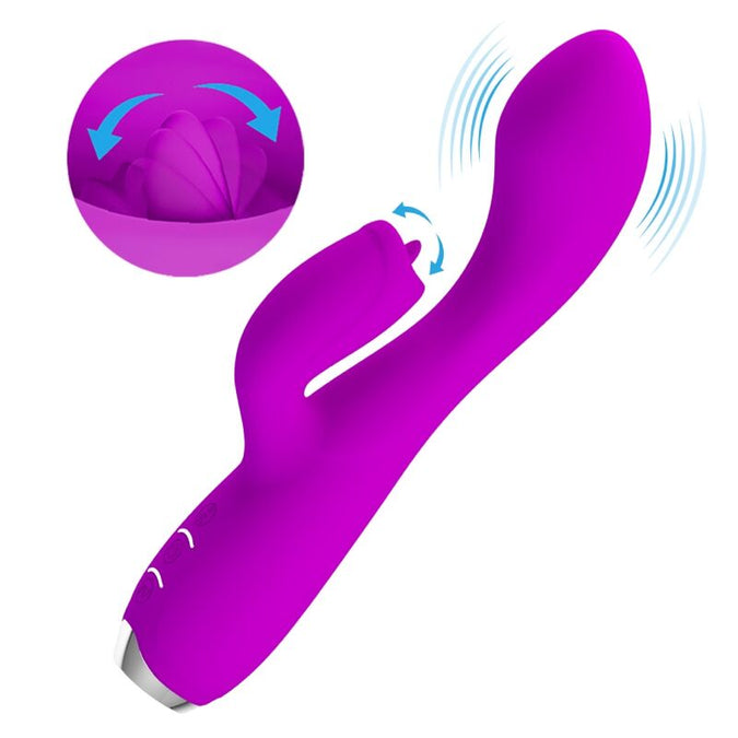 Pretty Love – Gloria wiederaufladbarer Rabbit-Vibrator – wasserdicht, lila