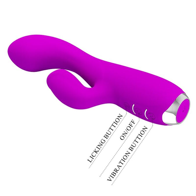 Pretty Love – Gloria wiederaufladbarer Rabbit-Vibrator – wasserdicht, lila