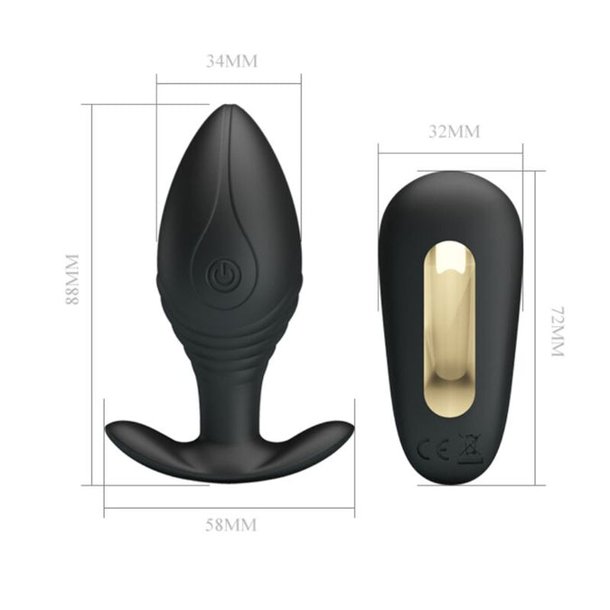 Pretty Love – Regina Analplug Wiederaufladbarer Vibrator Schwarz