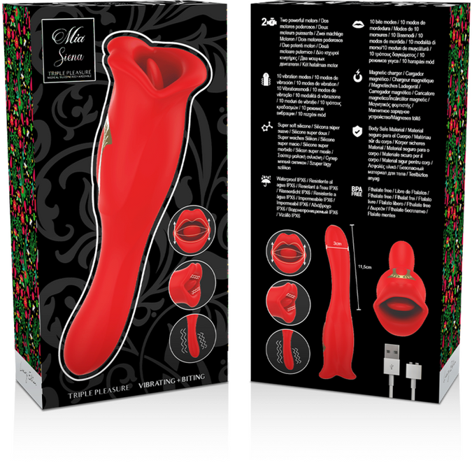 Mia – Siena Triple Pleasure Vibrator mit Vibrations- und Beißfunktion