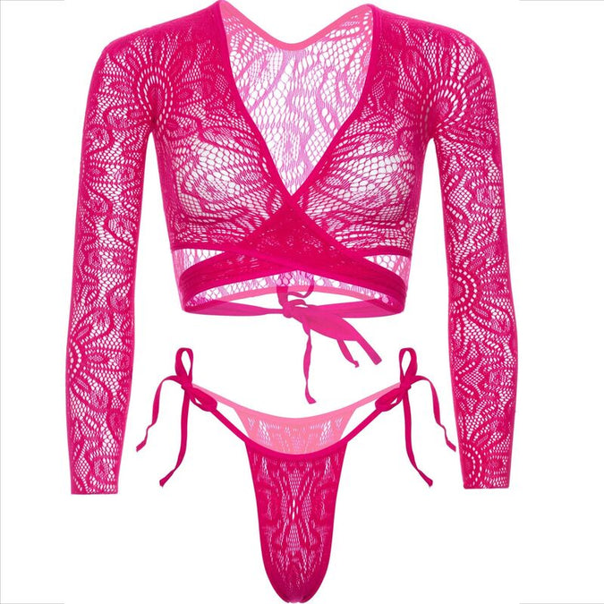 Leg Avenue – Top Crop Lace With Thong
