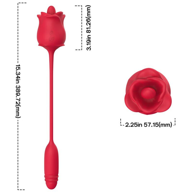 Armony – 3-in-1 roze, stimulator, zuiging en op-en-neer met rode staart