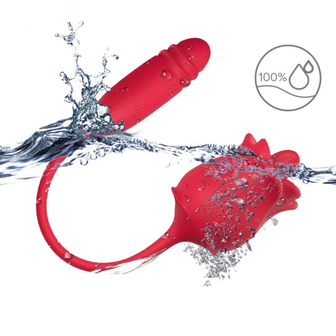 Armony – 3-in-1 roze, stimulator, zuiging en op-en-neer met rode staart