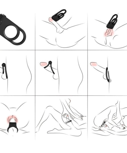 Armony – Twins Double Vibrator Ring For Couples Black Armony – Twins Double Vibrator Ring For Couples Black