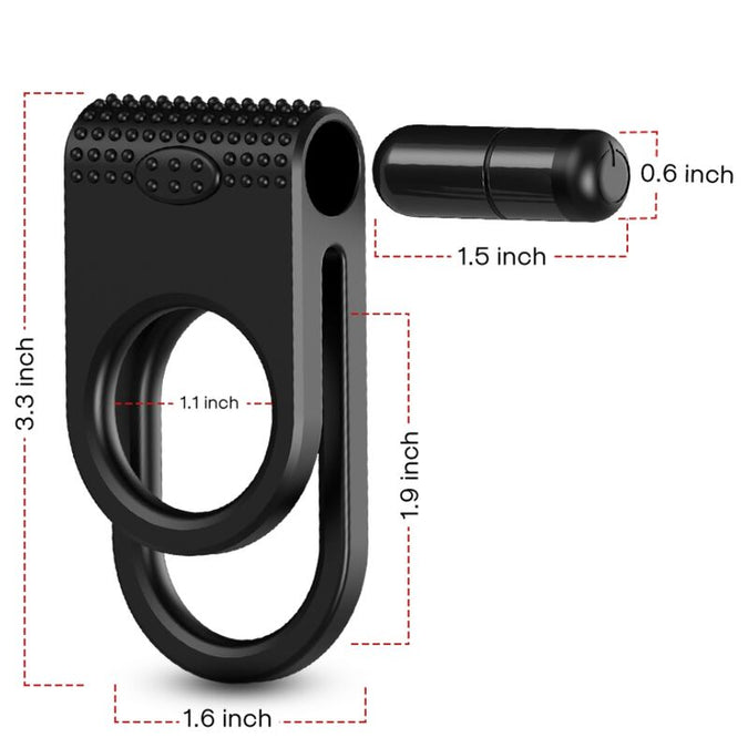 Armony – Twins Dubbele Vibratorring voor Stellen Zwart