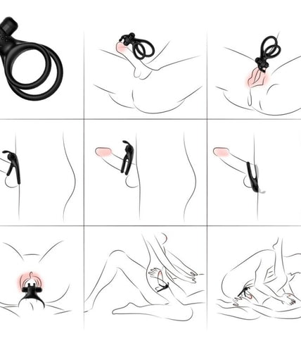 Armony – Traveler Double Vibrator Ring For Couples Rabbit Black Armony – Traveler Double Vibrator Ring For Couples Rabbit Black