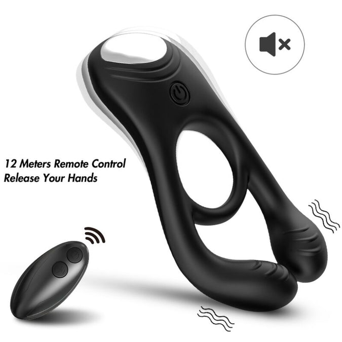 Armony – Veyron Doppel-Vibrator-Ring Spielzeug für Paare Fernbedienung Schwarz