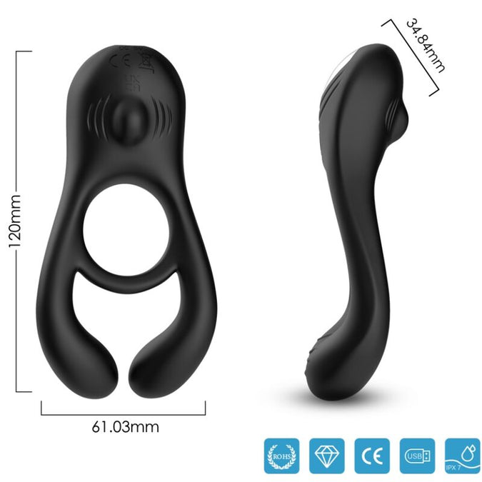 Armony – Veyron Doppel-Vibrator-Ring Spielzeug für Paare Fernbedienung Schwarz