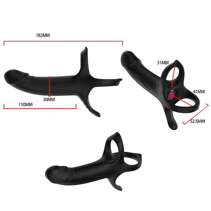 Armony – Dildo mit Ring & Vibrator Fernbedienung Schwarz