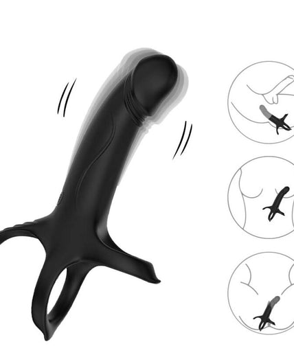 Armony – Dildo With Ring & Vibrator Remote Control Black Armony – Dildo With Ring & Vibrator Remote Control Black