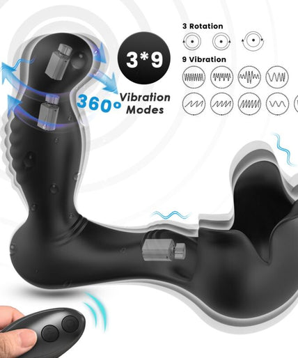 Pleasurements – Armony – Surround Prostata-Vibrator mit Hodensackstimulator und Fernbedienung – Schwarz Pleasurements – Armony – Surround Prostata-Vibrator mit Hodensackstimulator und Fernbedienung – Schwarz