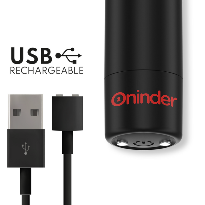 Oninder – Berlin Bullet Vibrator Schwarz 9 Modi 8,5 x 2 cm – Kostenlose App