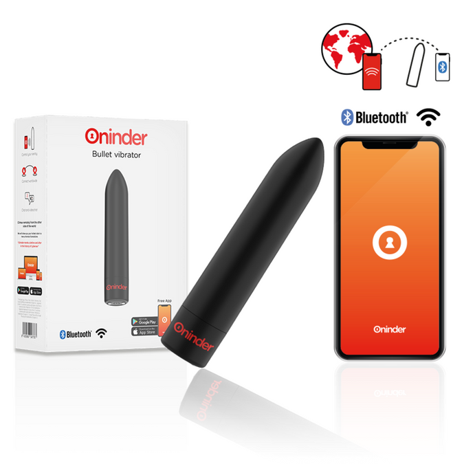 Oninder – Berlin Bullet Vibrator Schwarz 9 Modi 8,5 x 2 cm – Kostenlose App