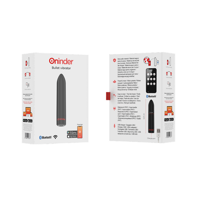Oninder – Berlin Bullet Vibrator Schwarz 9 Modi 8,5 x 2 cm – Kostenlose App