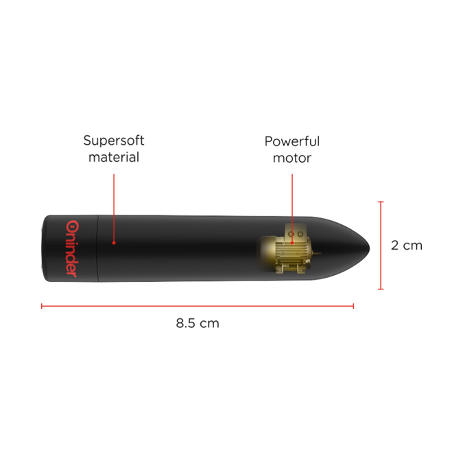 Oninder – Berlin Bullet Vibrator Schwarz 9 Modi 8,5 x 2 cm – Kostenlose App
