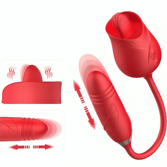 Armony – Delight Flower Vibrator & Stoßen Mit Roter Zunge