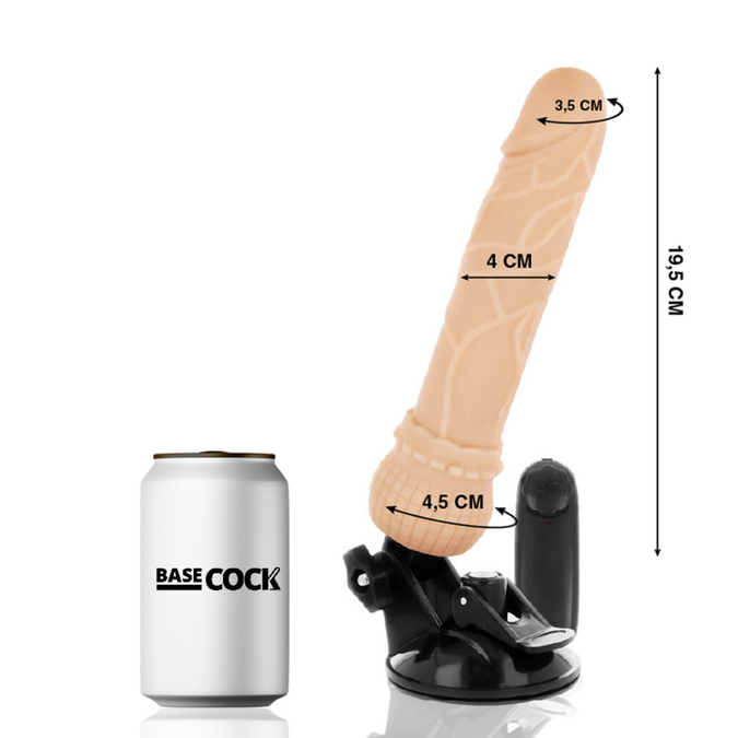 Basecock – Realistic Vibrator Remote Control Flesh 19.5 Cm -O- 4 Cm