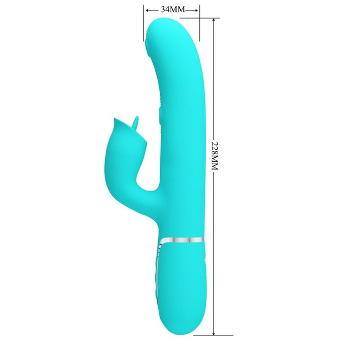 Pretty Love – Rabbit-Vibrator mit Lecken Aqua Grün