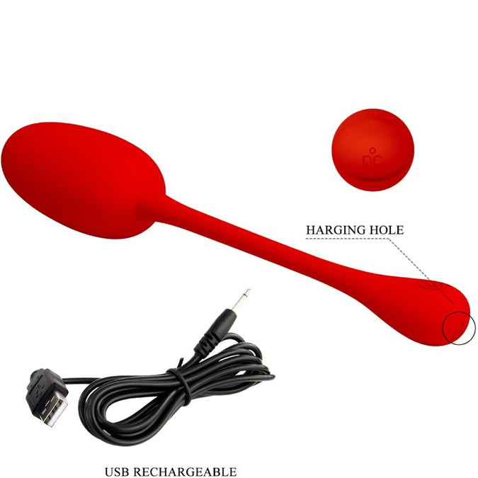 Pretty Love – Knucker Rot Wiederaufladbares Vibrations-Ei